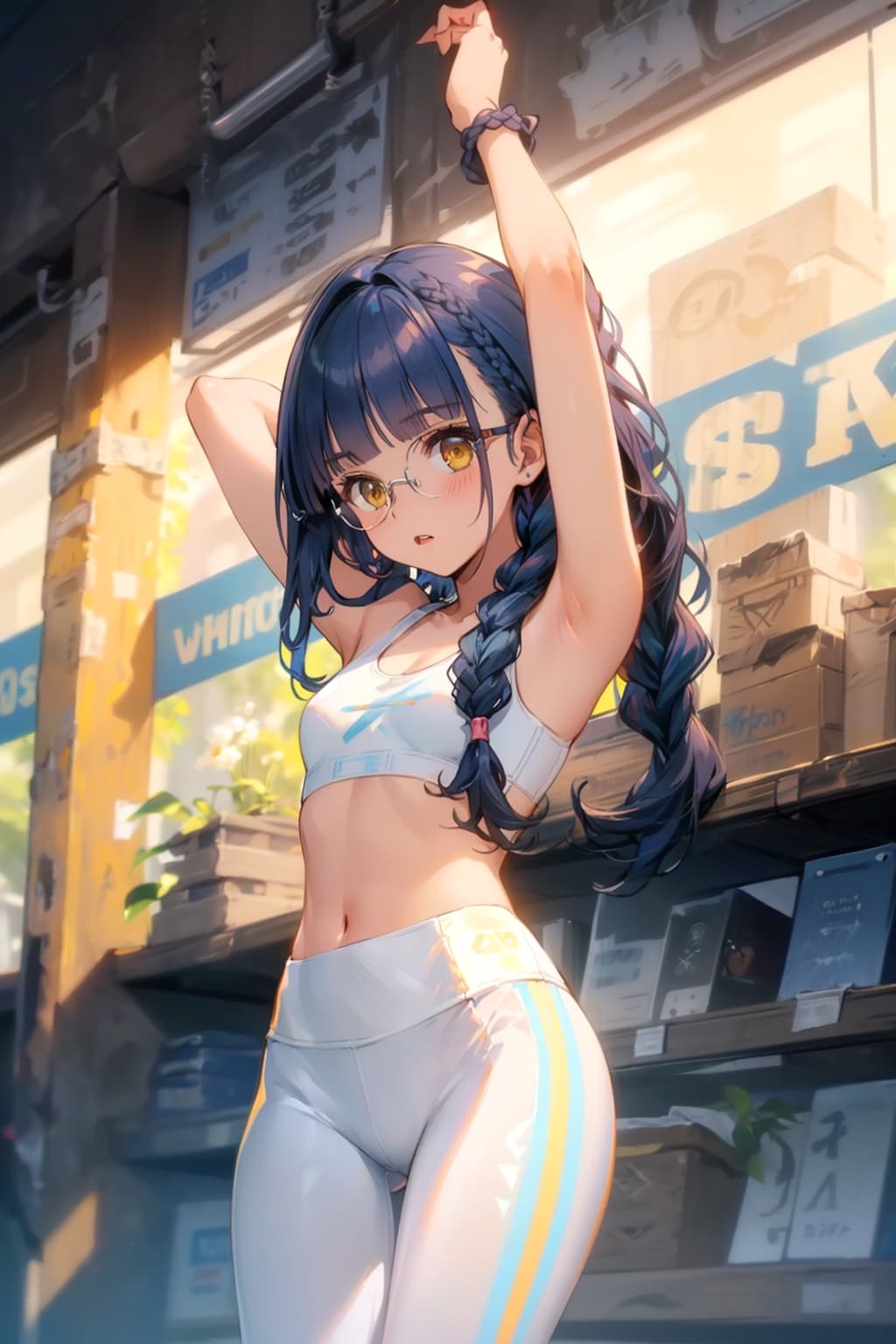 スポーツウェアの眼鏡っ娘