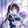 旅する黒猫とすみれの花束 2枚目