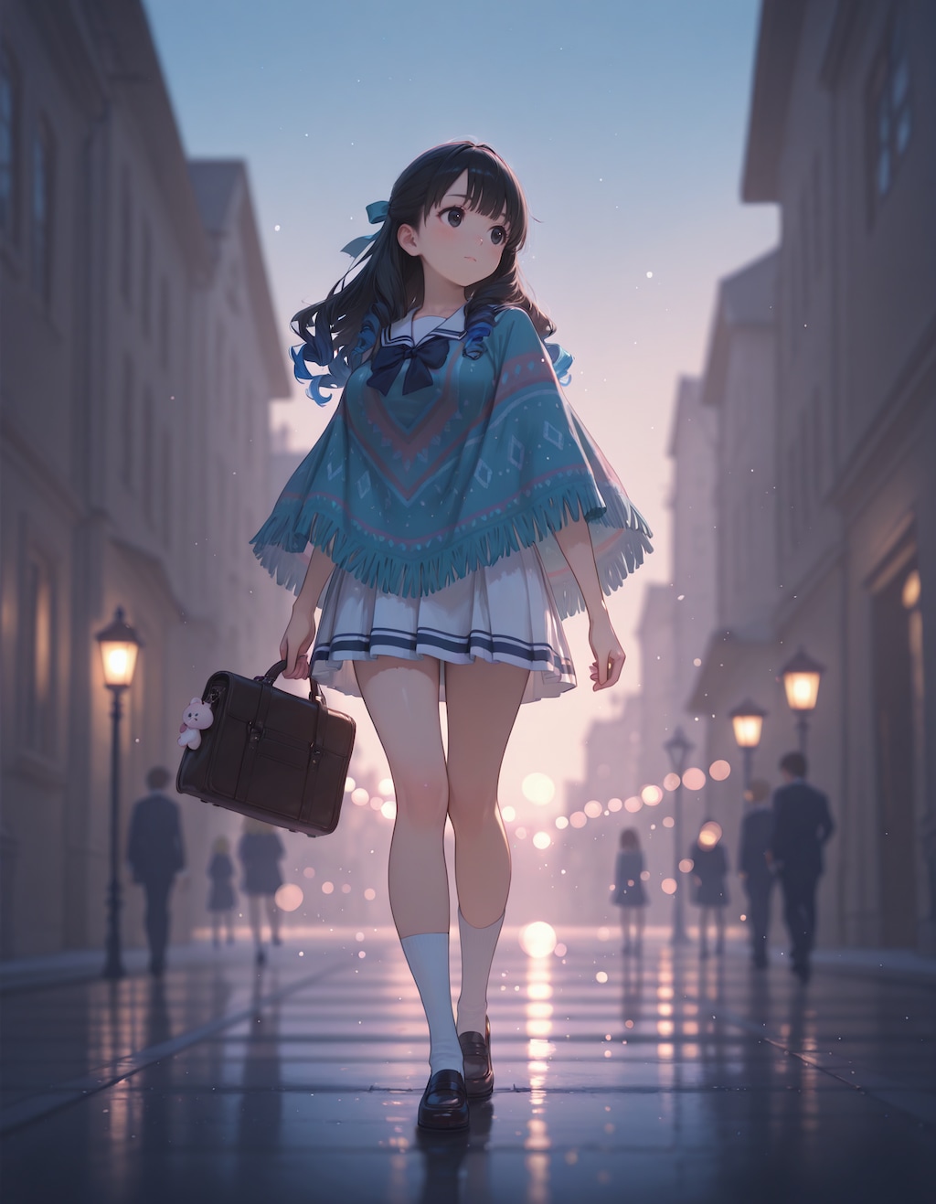 school uniform × poncho × 美少女 1/2