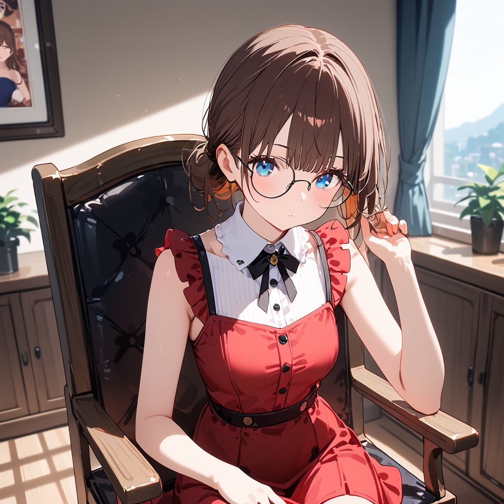 座っているみゆきちゃん