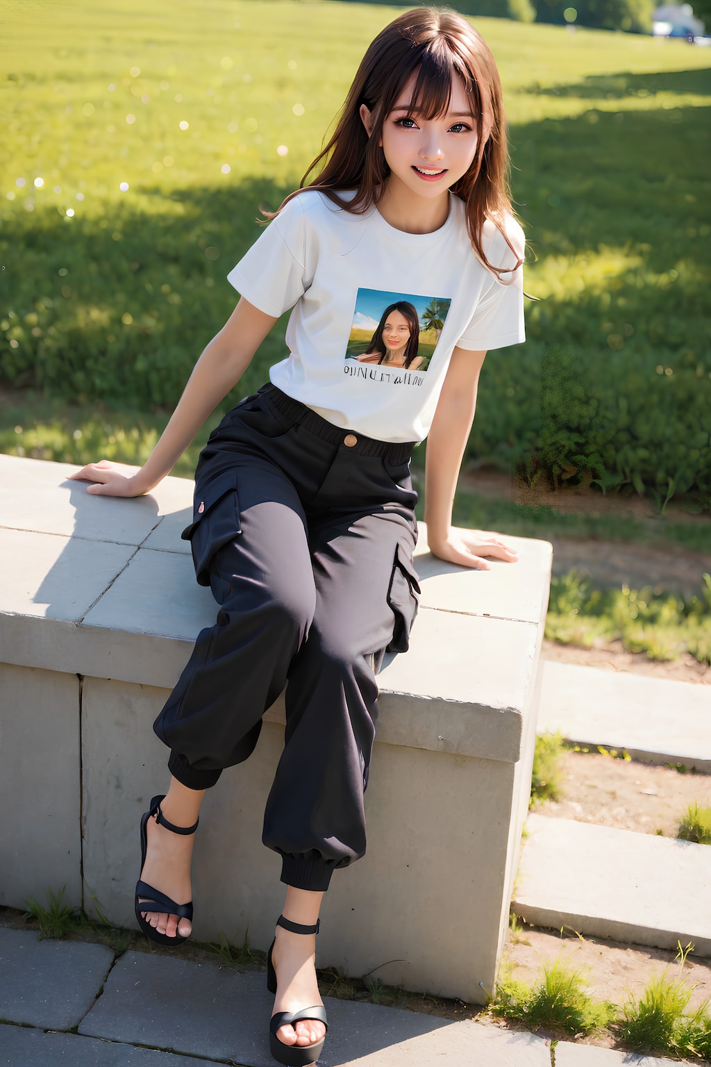 Tシャツ＆バギーパンツ