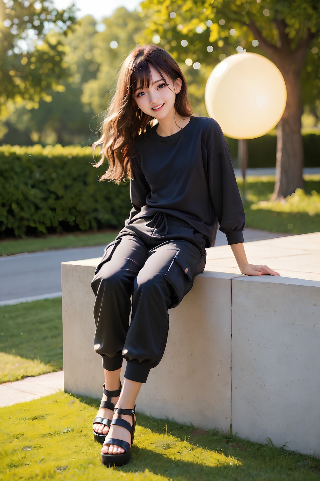 Tシャツ＆バギーパンツ