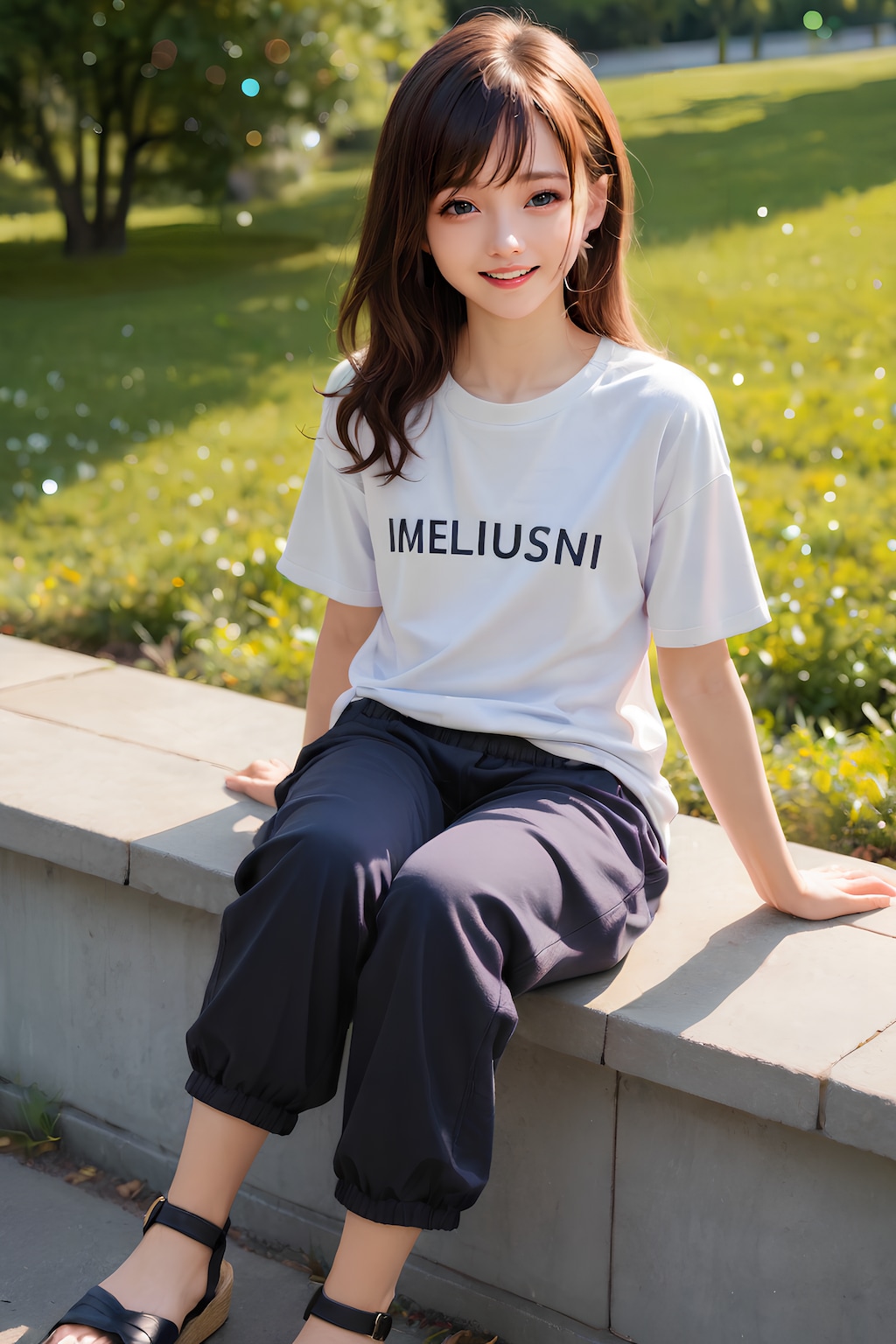 Tシャツ＆バギーパンツ