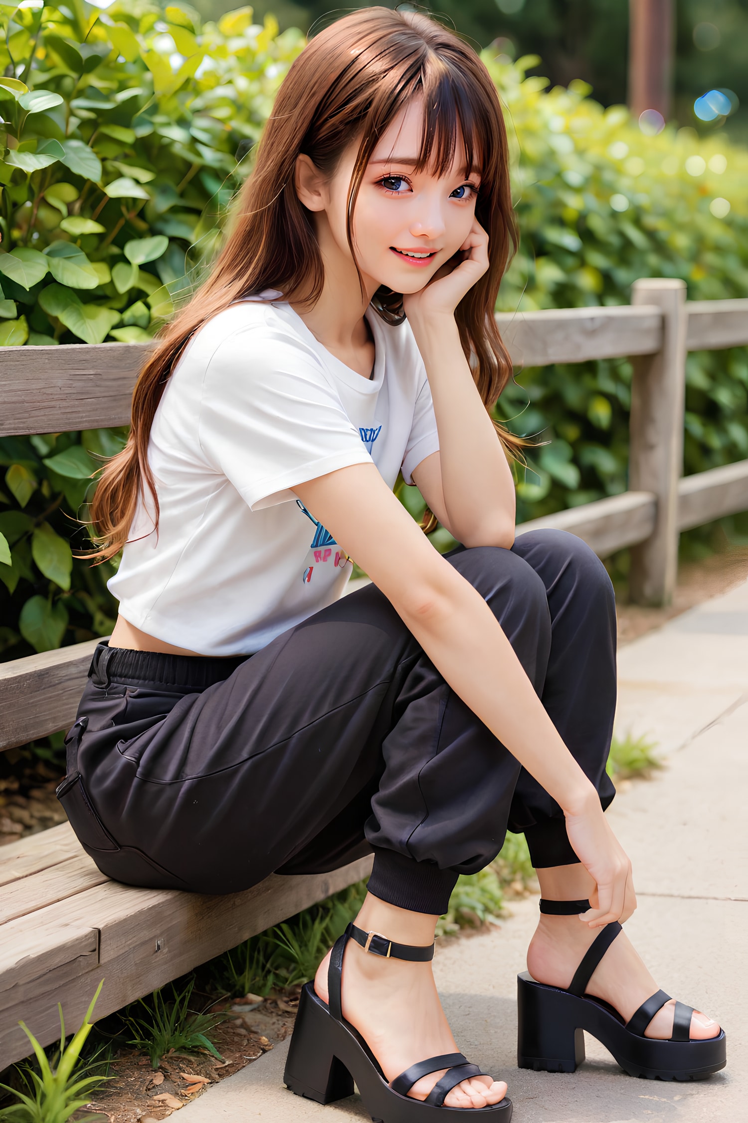Tシャツ＆バギーパンツ