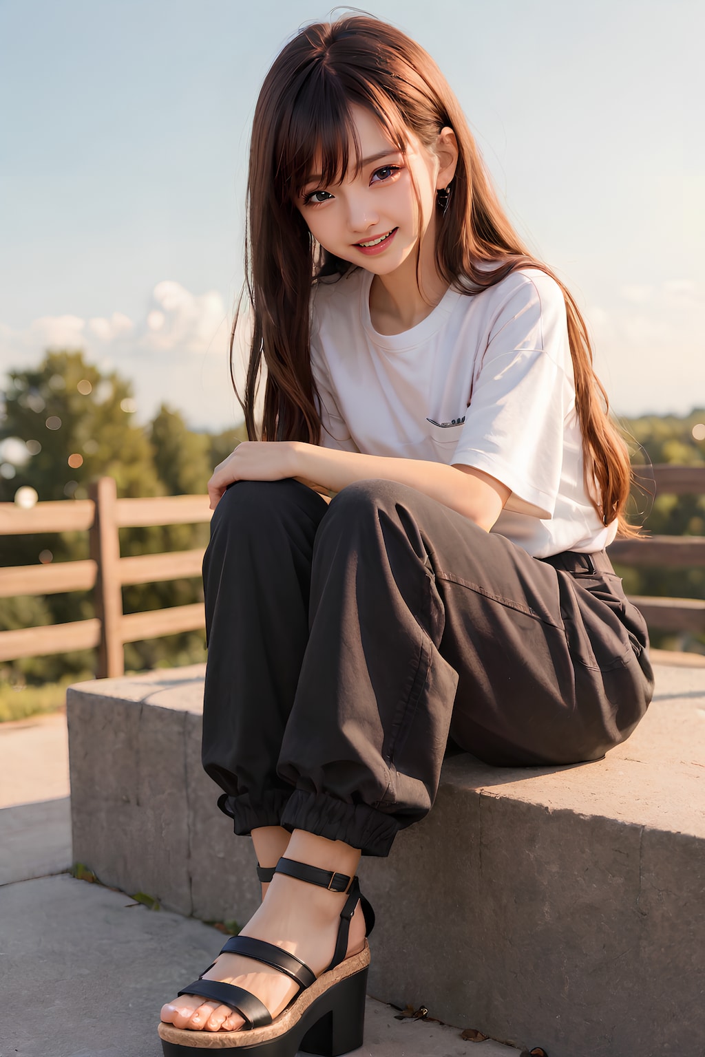 Tシャツ＆バギーパンツ