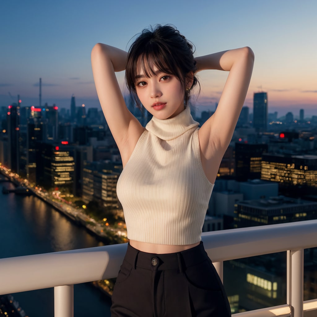 ノースリーブ腕上げポーズ 4/4