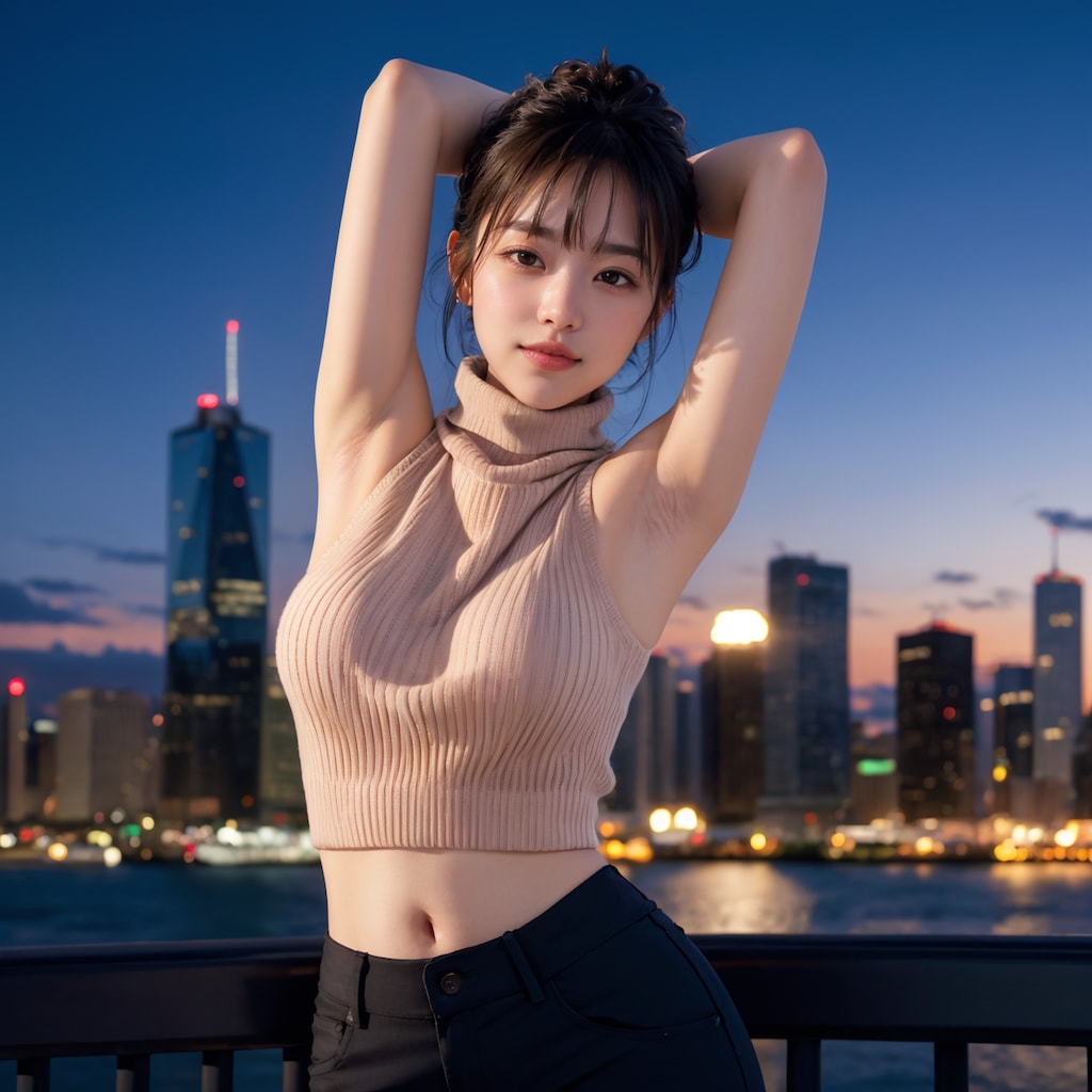 ノースリーブ腕上げポーズ 4/4