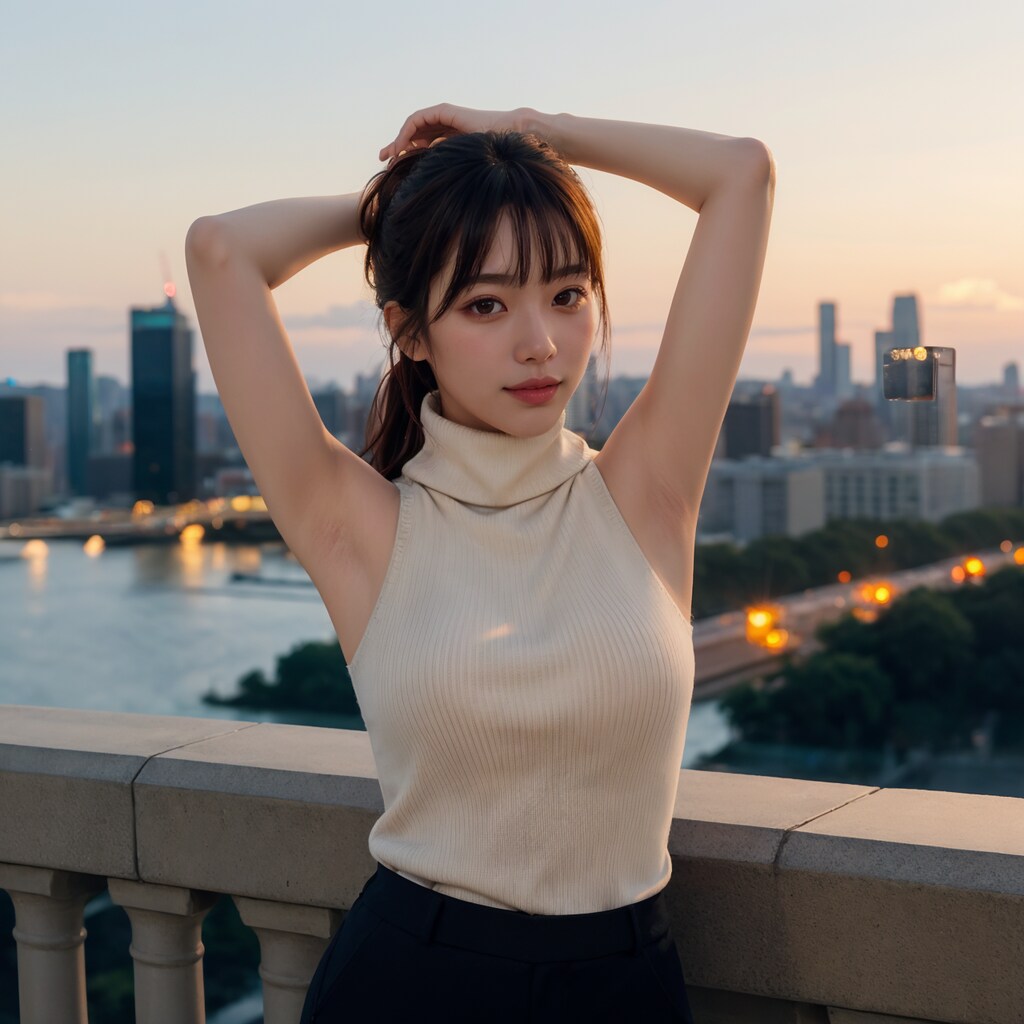 ノースリーブ腕上げポーズ 4/4