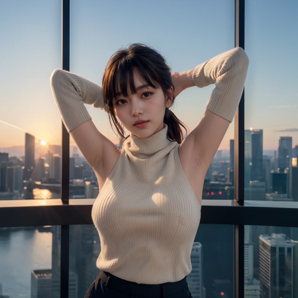 ノースリーブ腕上げポーズ 4/4