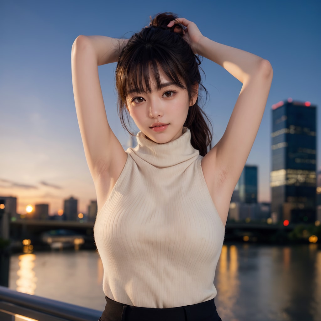 ノースリーブ腕上げポーズ 4/4