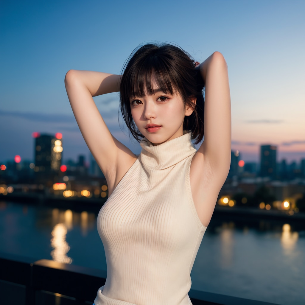 ノースリーブ腕上げポーズ 4/4