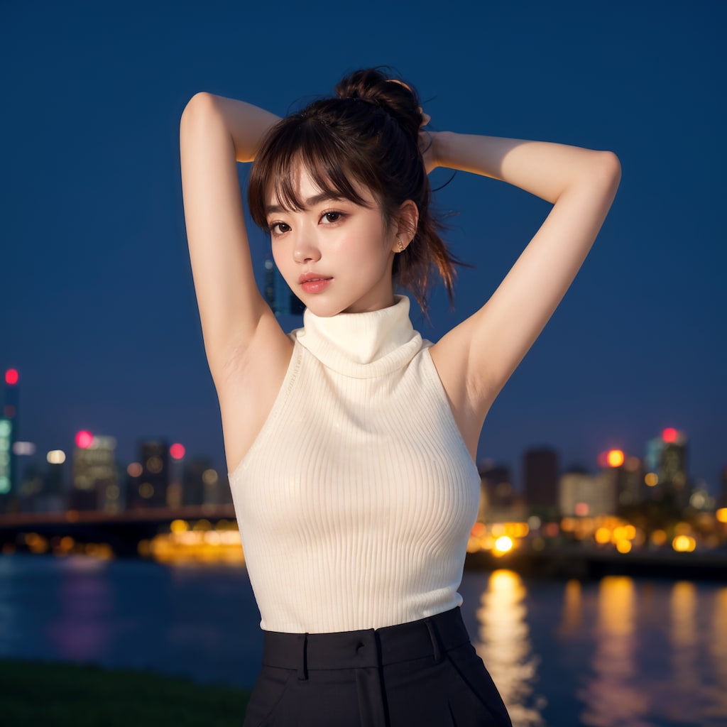 ノースリーブ腕上げポーズ 4/4