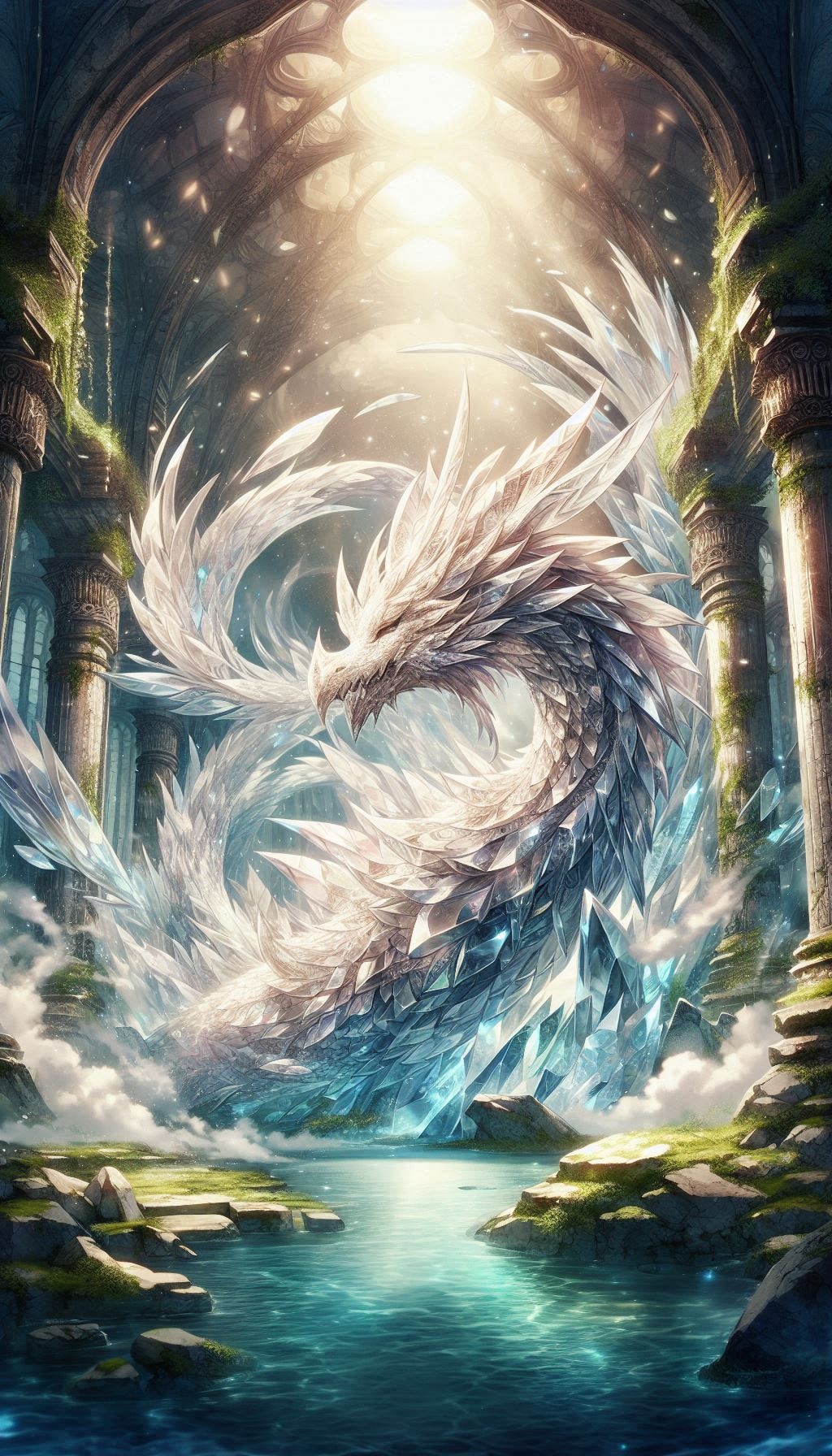 Dalleで水晶の白龍