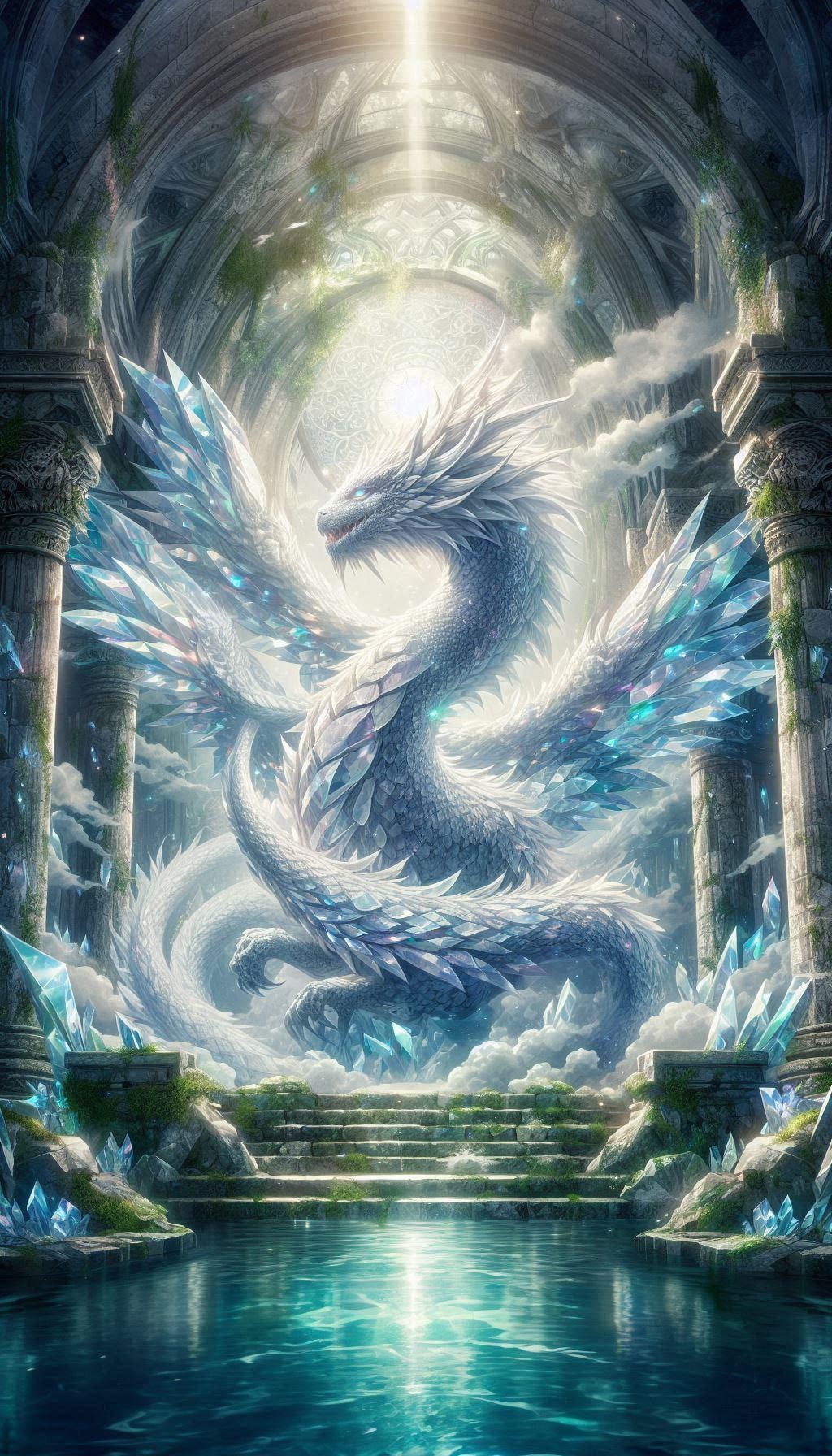 Dalleで水晶の白龍