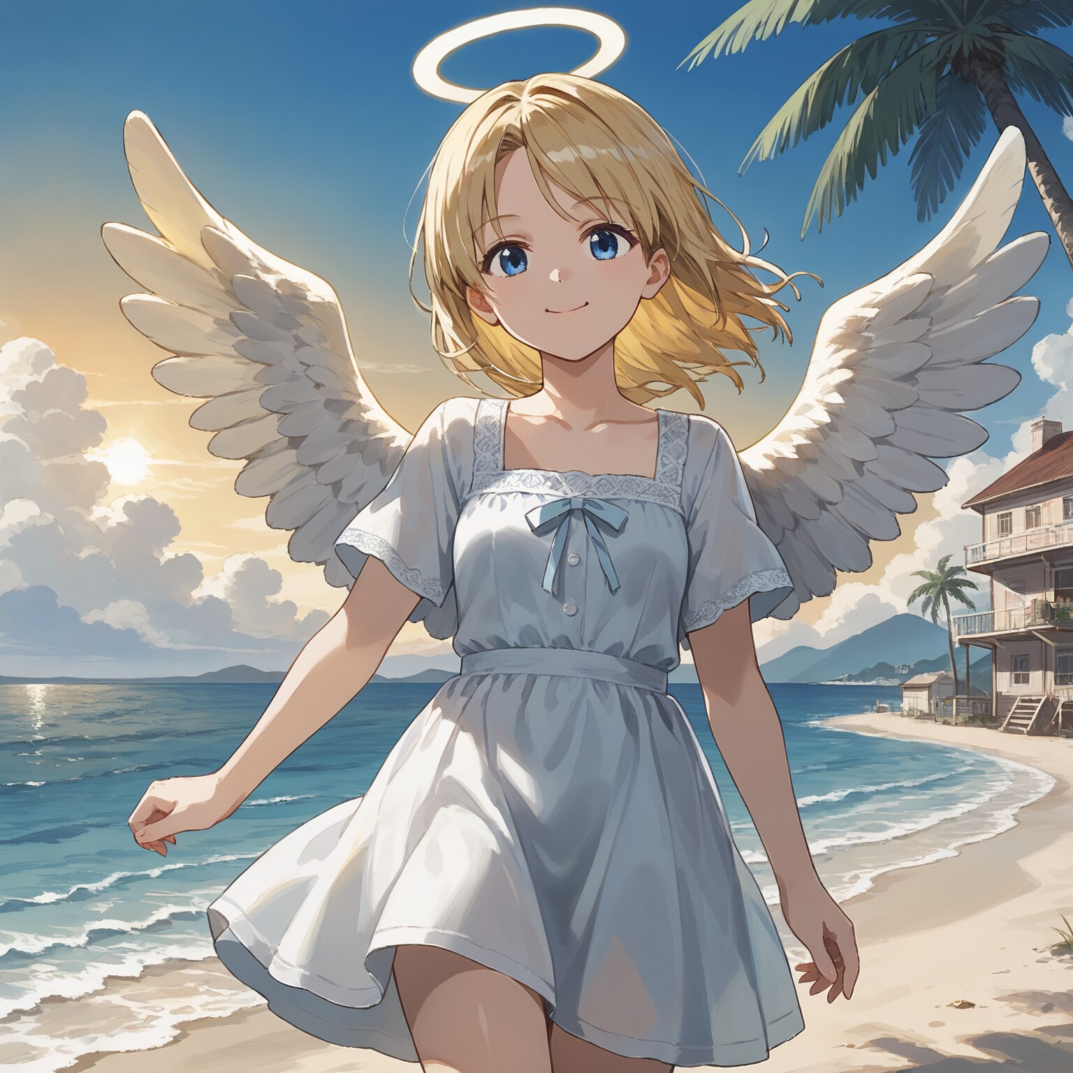 海辺の町で | の人気AIイラスト・グラビア