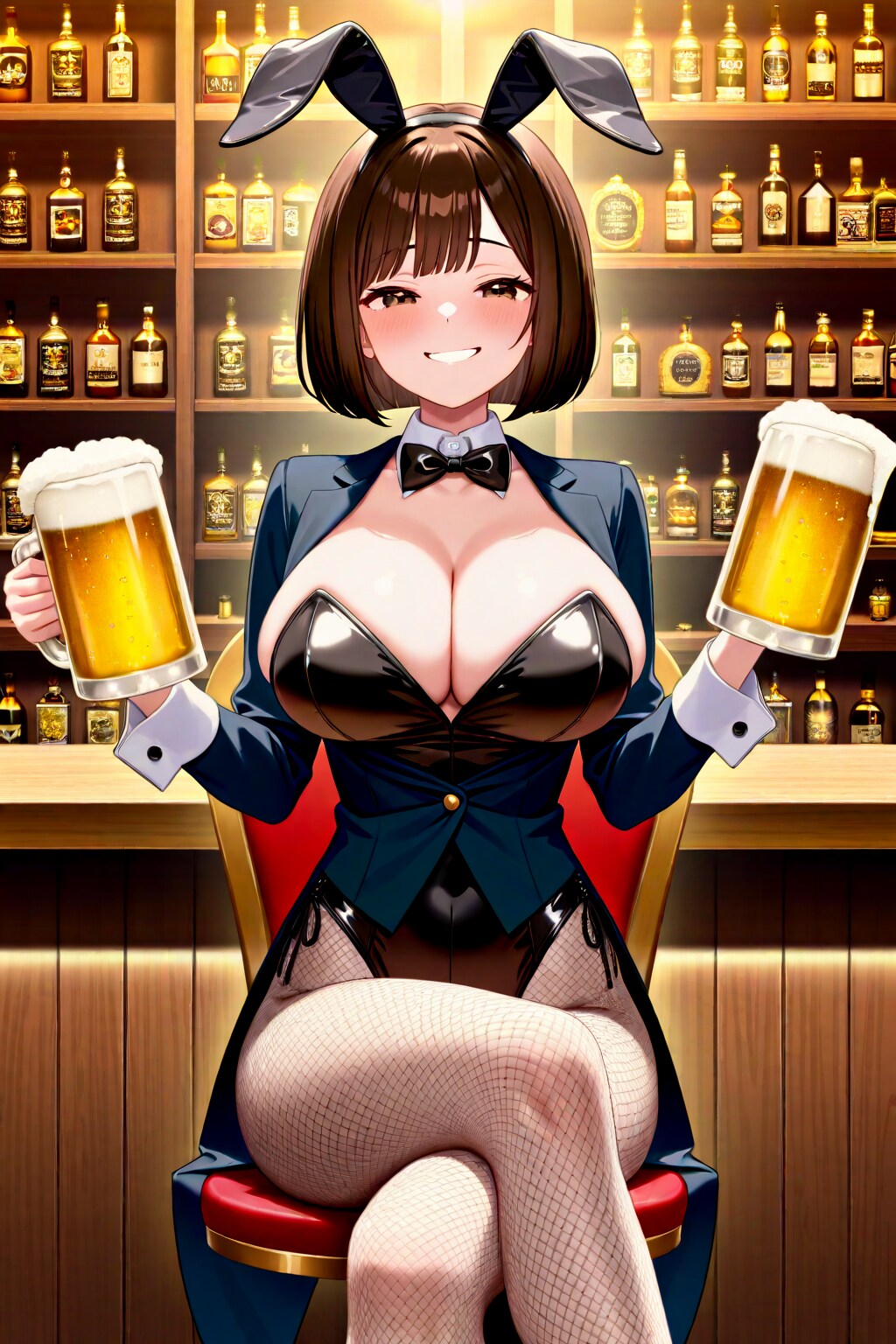 バニーでドヤって座るアキちゃん