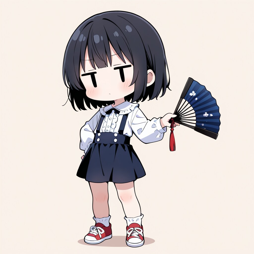 扇を持ってポーズをとってみる