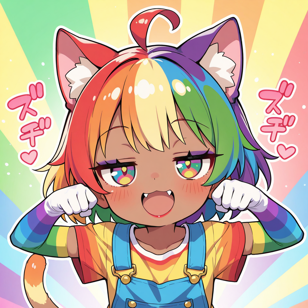 虹色ねこちゃんのエルボーグローブ