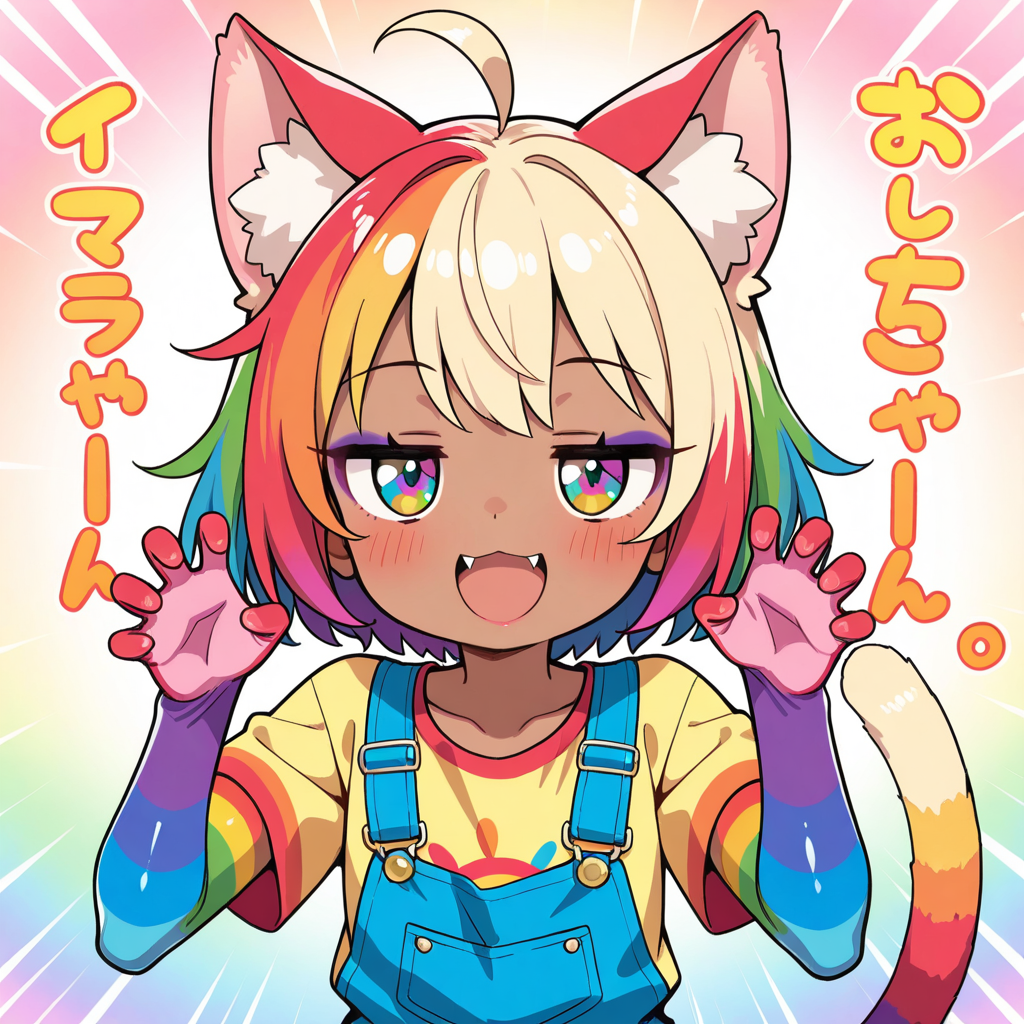 虹色ねこちゃんのエルボーグローブ