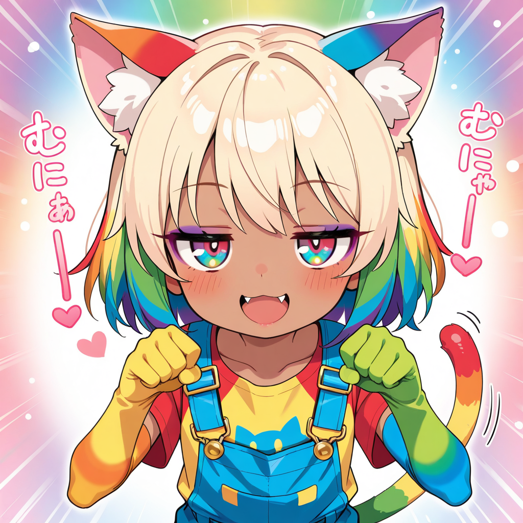 虹色ねこちゃんのエルボーグローブ