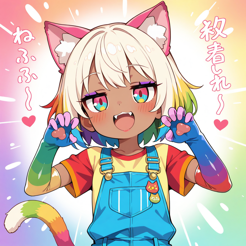 虹色ねこちゃんのエルボーグローブ