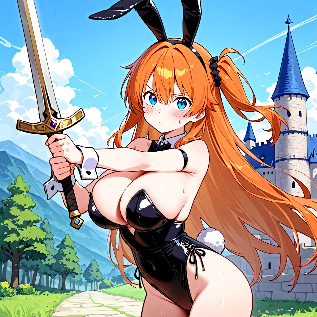 剣を持ったバニーガール