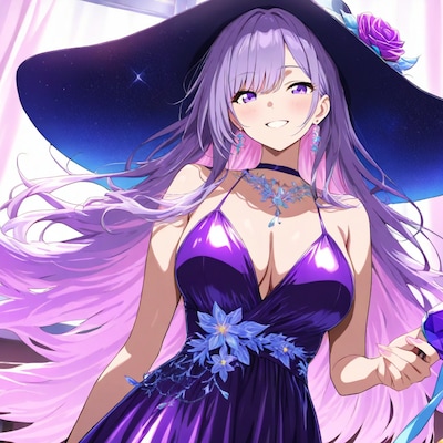魔法使い紫苑タン | の人気AIイラスト・グラビア