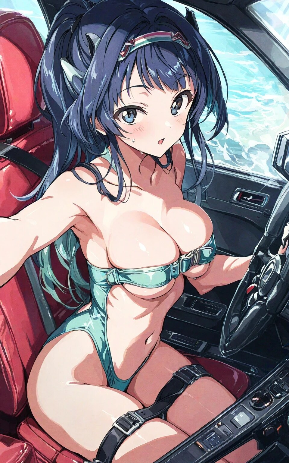 暑い日は水着でドライビング🌞