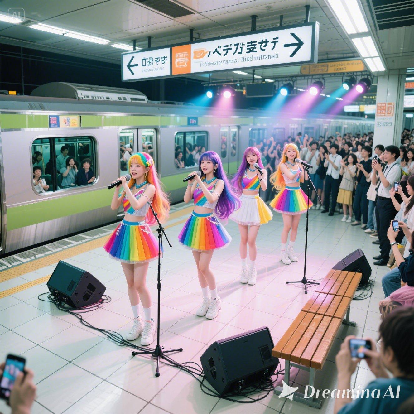 地下鉄ホームで輝く――究極の地下アイドル、電車と共鳴ライブ！