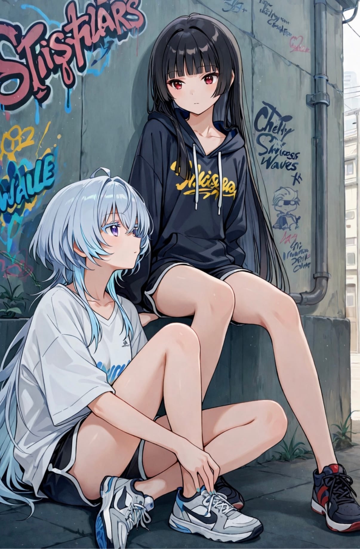 グラフィティーとショア千咲2 | の人気AIイラスト・グラビア