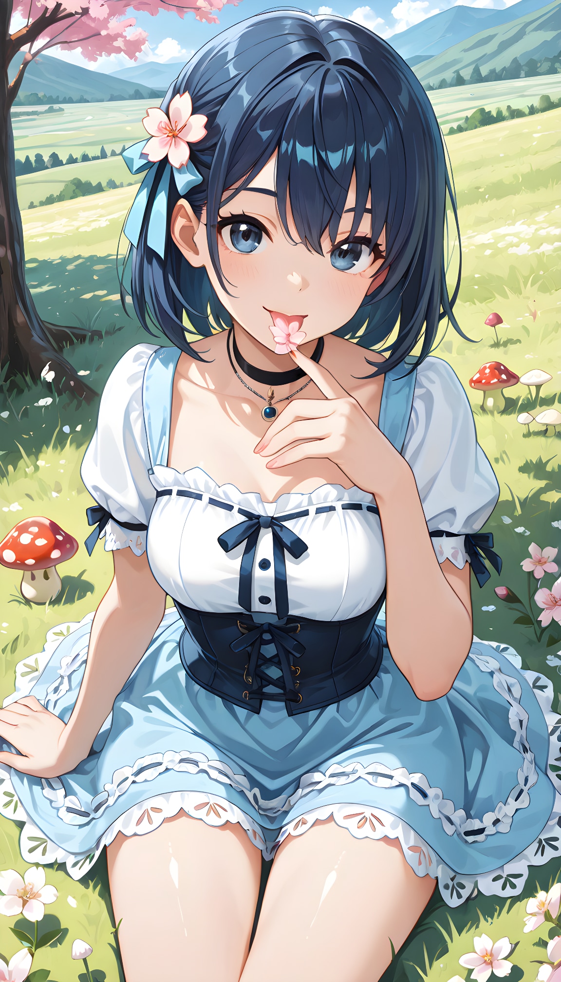 「眞琴っちゃん」とキノコの「春色コーデ」A-02-1 | の人気AIイラスト・グラビア