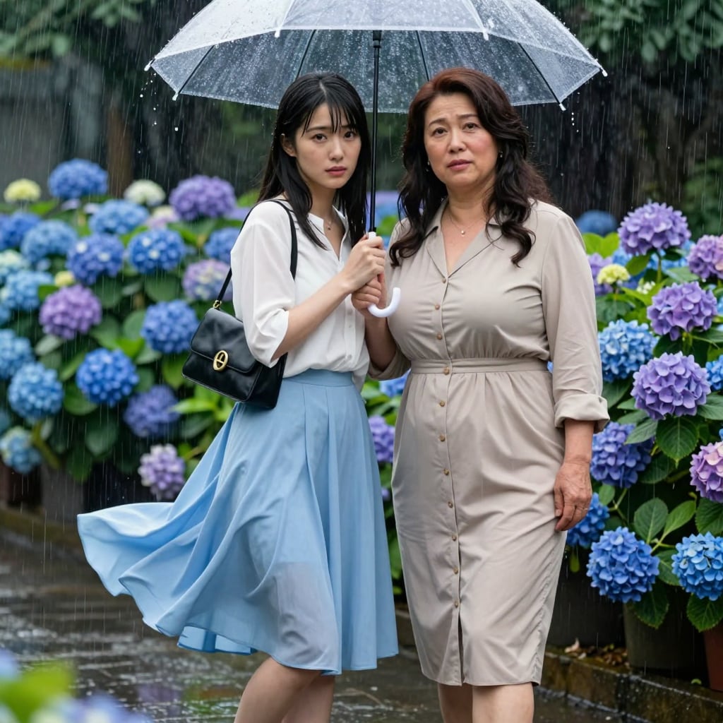 雨の日の紫陽花（母娘編その１）