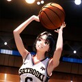 女バスのジャンプシュート（番外44） 4枚目