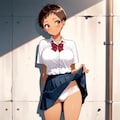 路上アンケートに答える少女 2枚目