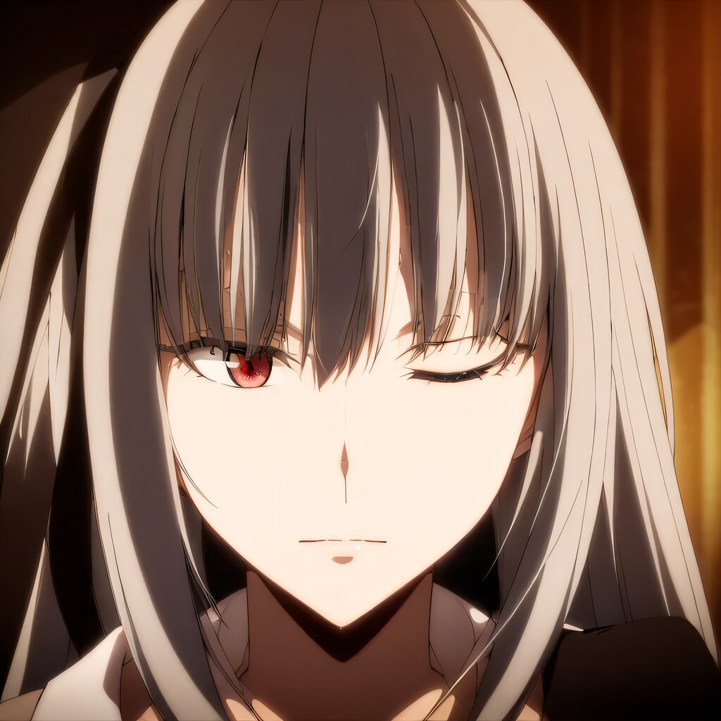 銀髪ロングで洋装の少女５