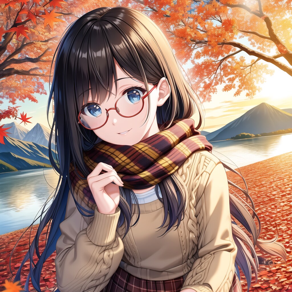 2人秋道散歩 | の人気AIイラスト・グラビア