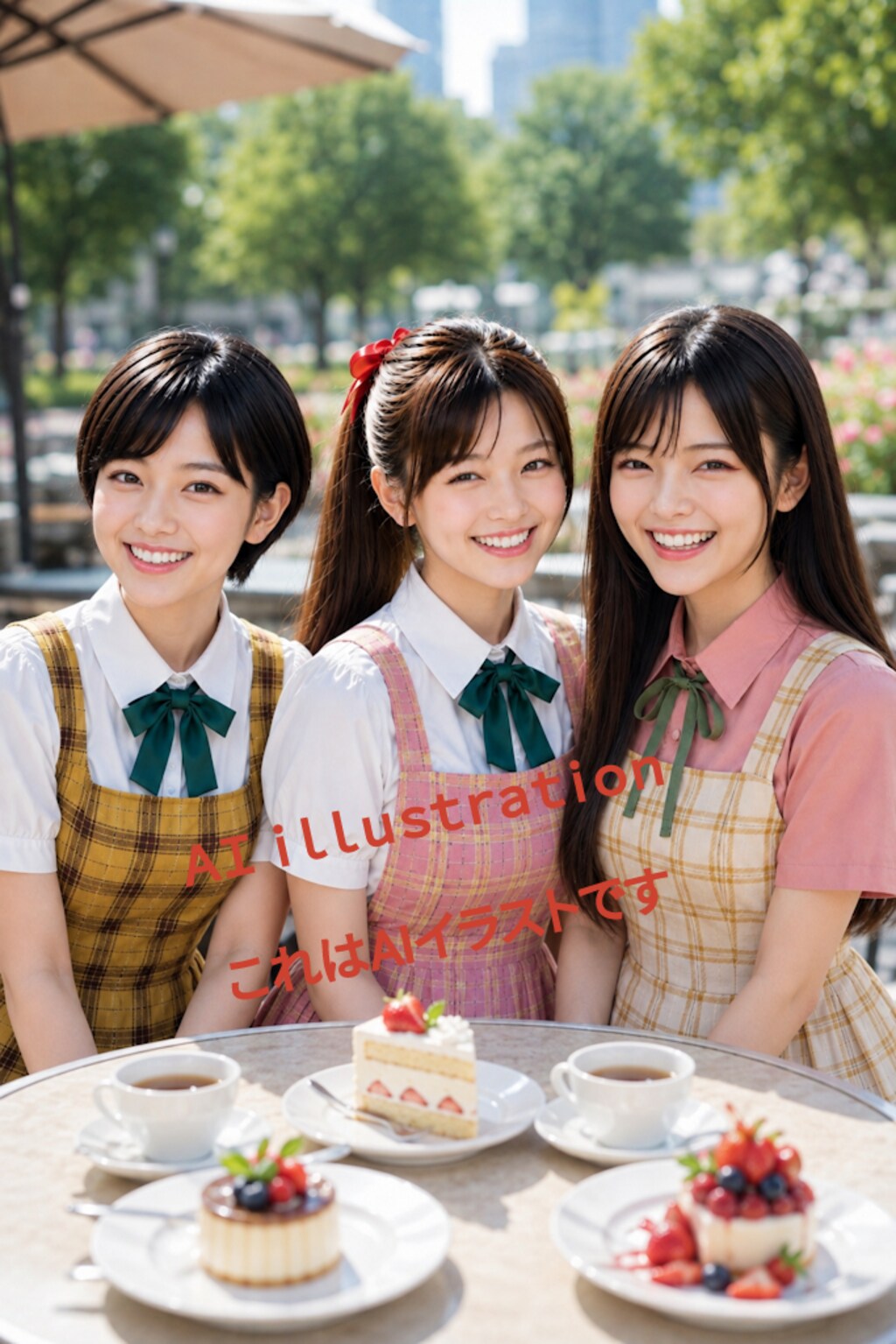 ポニティアガールズの3人（架空の人物／美緒・真希子・結衣）