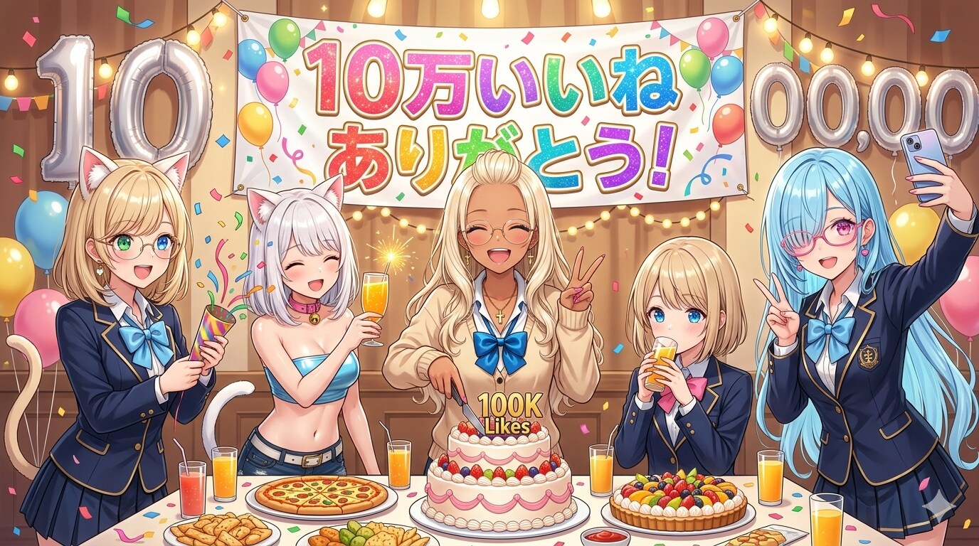 10万いいねありがとうございます！