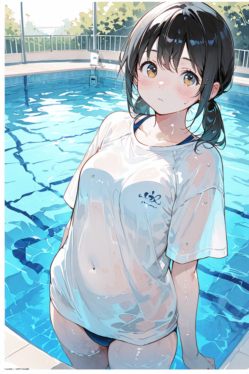 プールとTシャツ