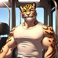 Clouded leopard on the bus 4枚目