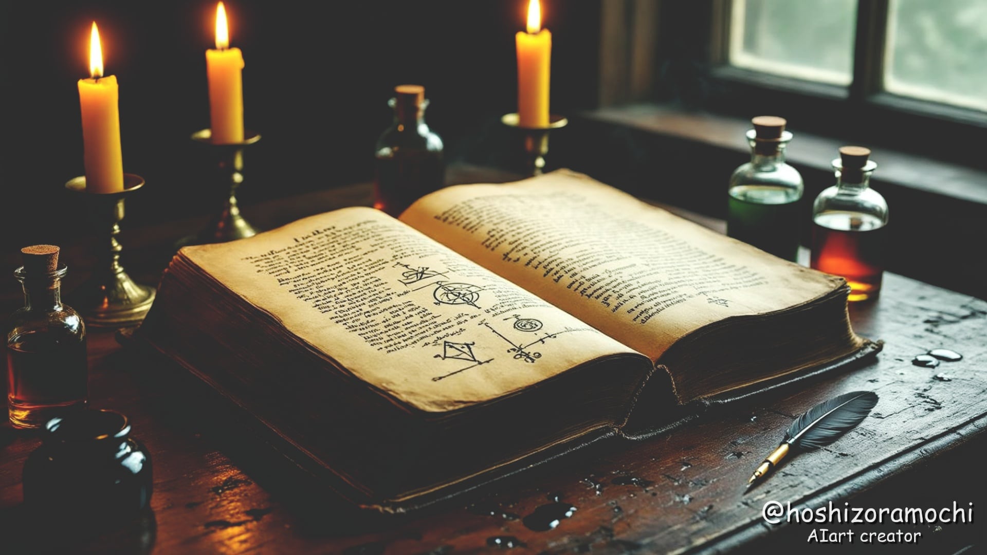 深夜の錬金術師の書斎 - Late Night Alchemist's Study | の人気AIイラスト・グラビア