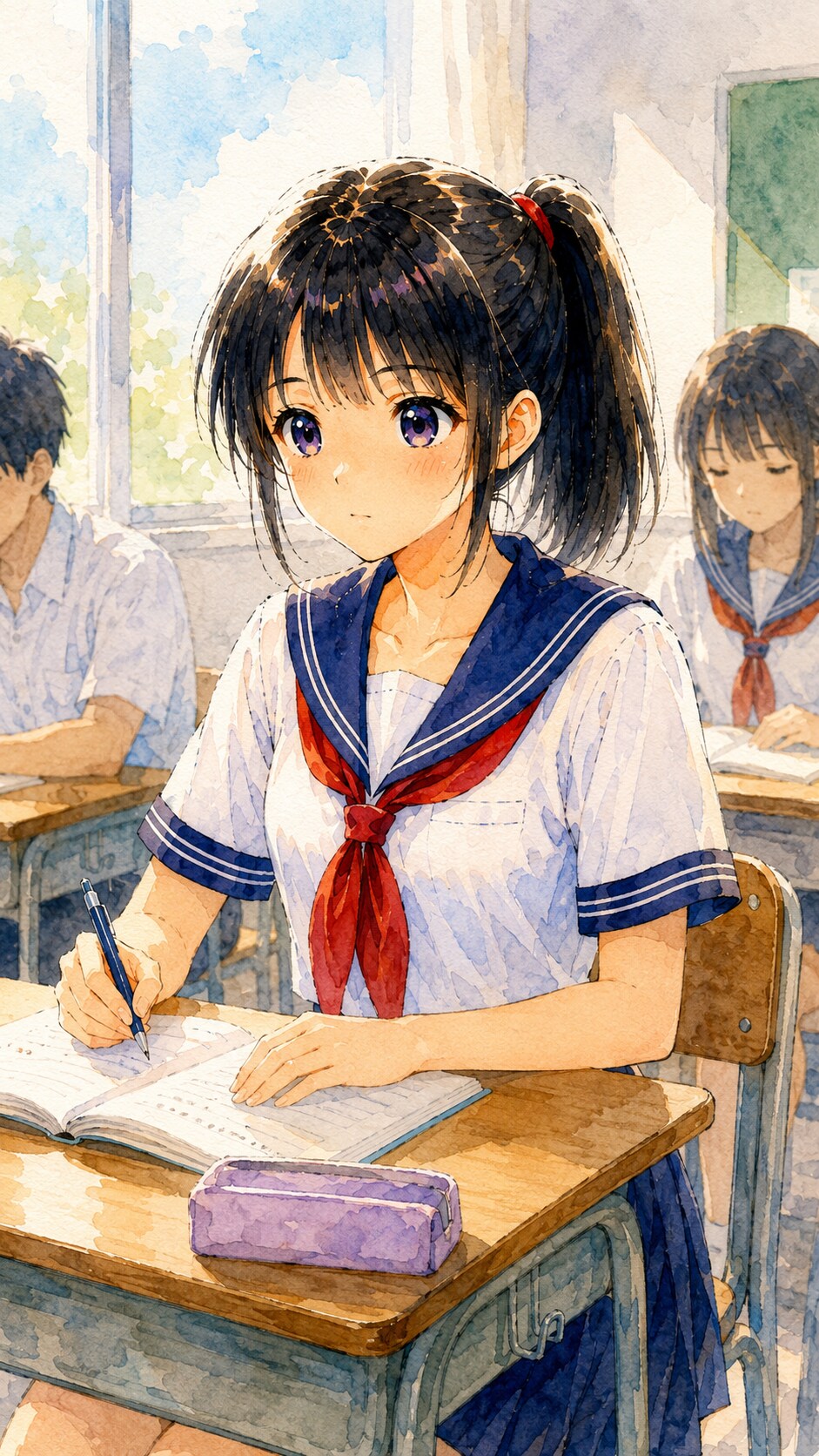 授業中の真剣な眼差し