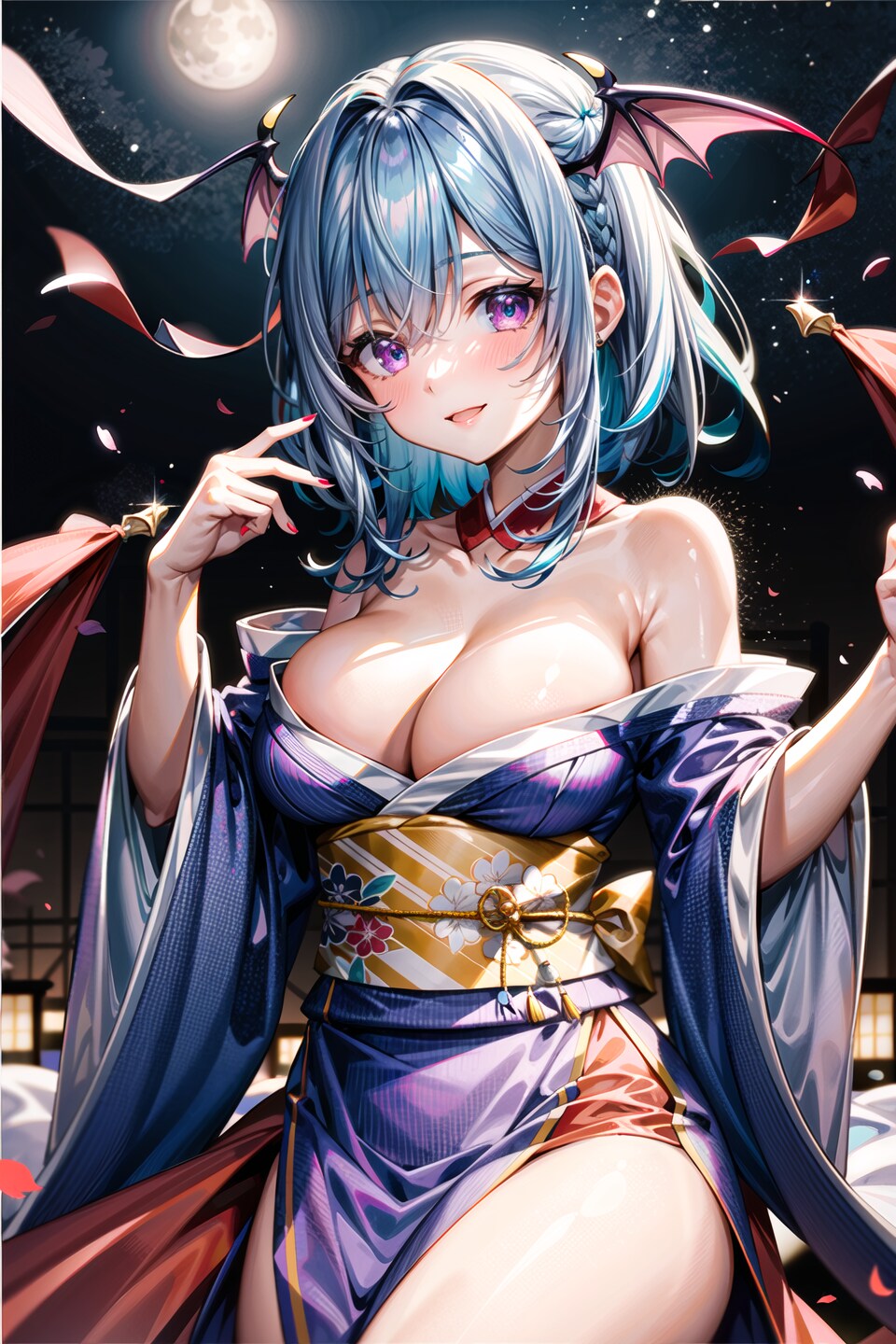 青サキュバスさん・名月