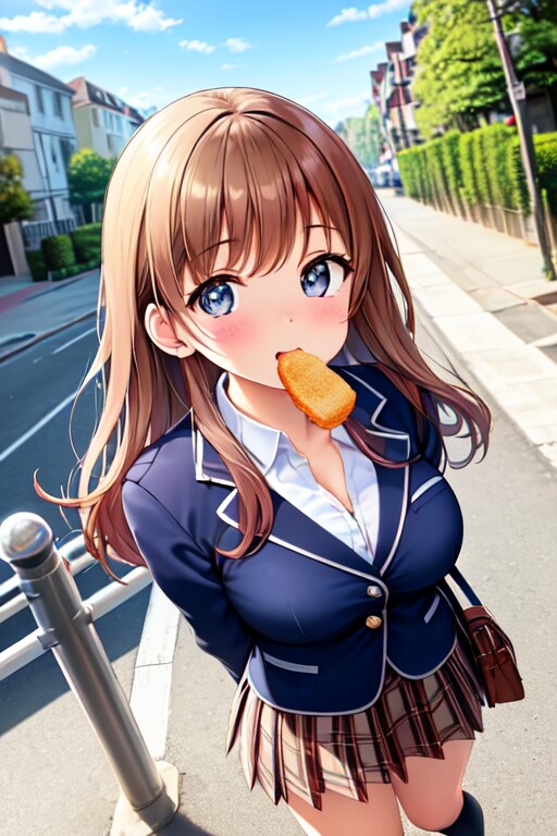 朝のパン食いJK