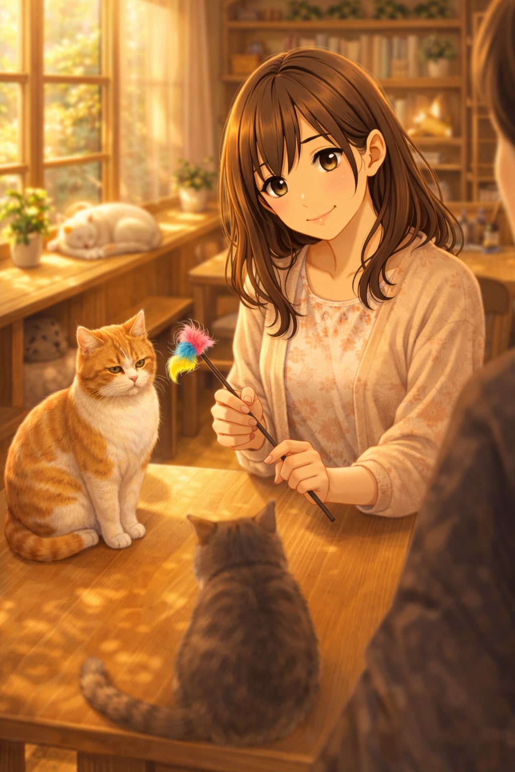 猫カフェで、君と過ごすやさしい時間 | の人気AIイラスト・グラビア
