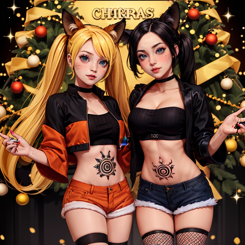忍者ナルトと魅惑のくノ一が変身するクリスマスパーティー！セクシーな美少女たちのハニートラップに要注意
