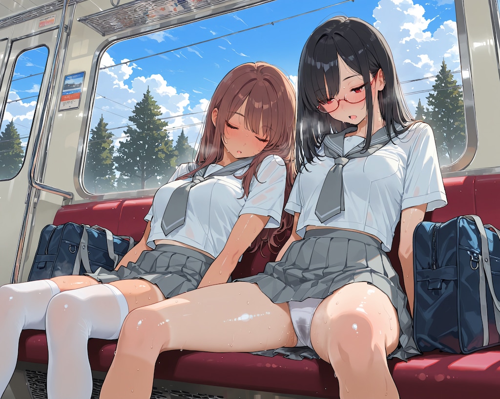 車内涼しー…ウトウト…無防備♪2