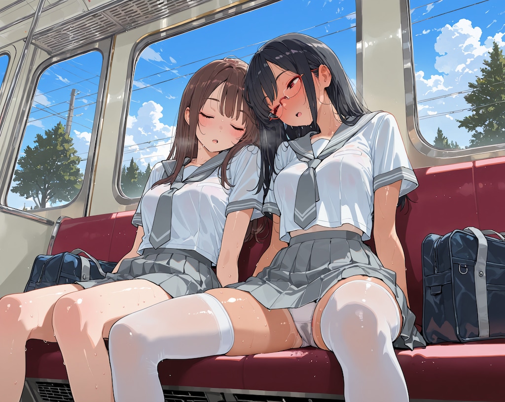 車内涼しー…ウトウト…無防備♪2