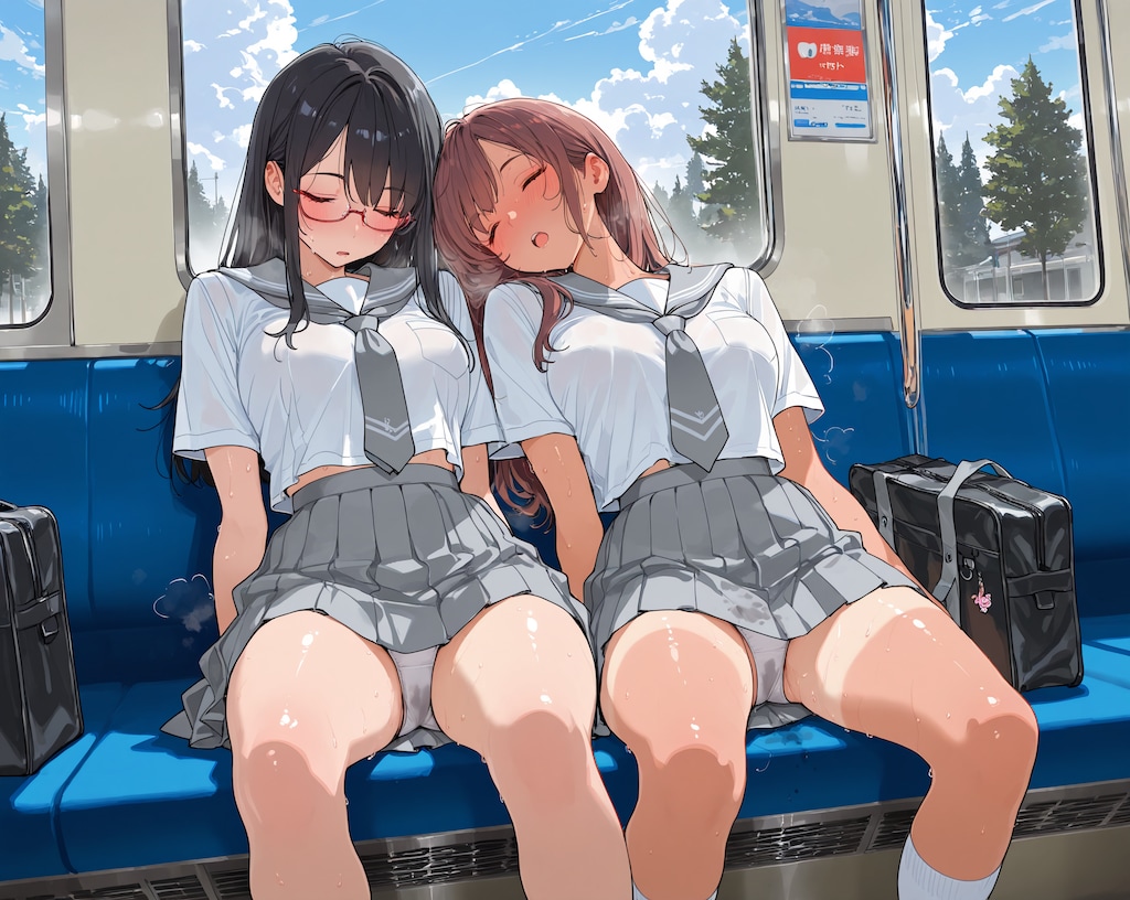 車内涼しー…ウトウト…無防備♪2