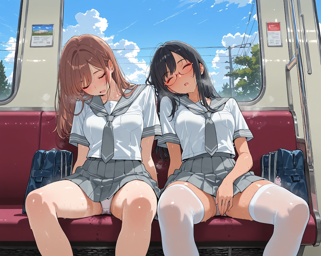車内涼しー…ウトウト…無防備♪2